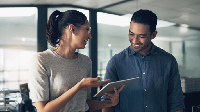 Team discussing project